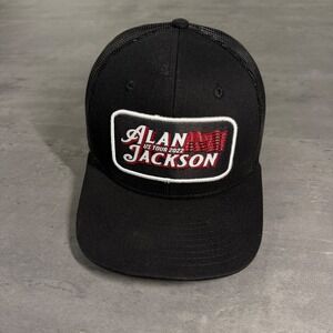 Alan Jackson Snapback Trucker Hat Men Black US Tour 2022 Mesh Baseball Cap